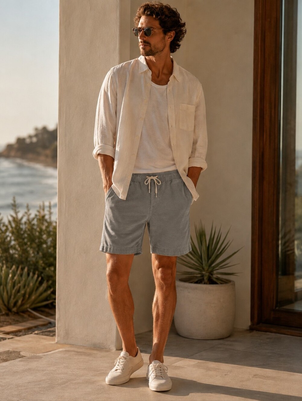 Vuori Optimist Corduroy Elastic Waist Shorts Gray S